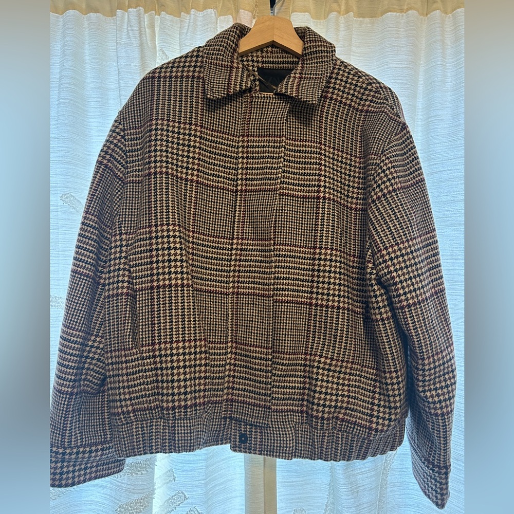 Zara Houndstooth Bomber Jacket